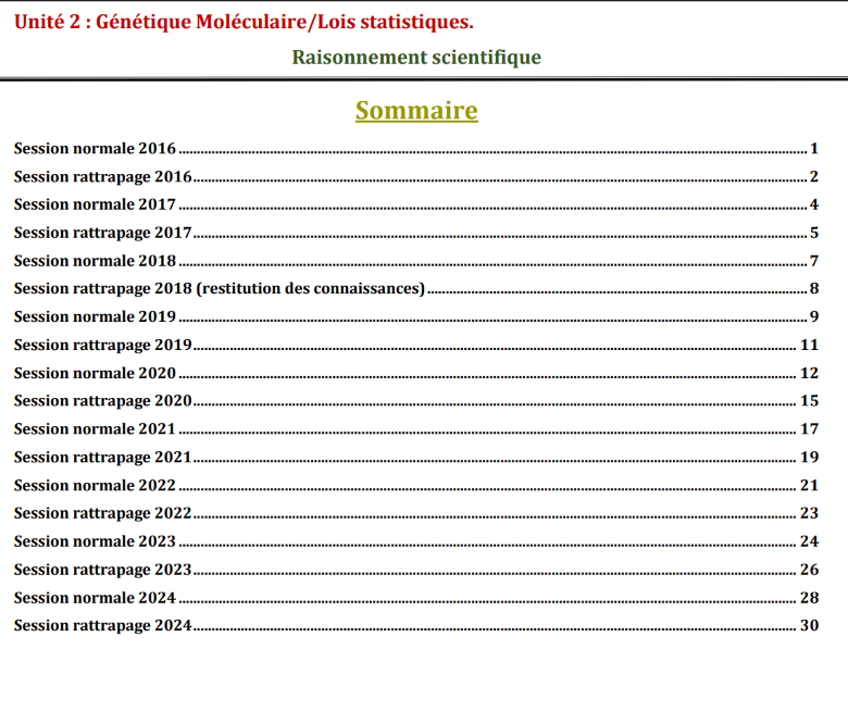 (SVT) -RS d'unité 2 - PC - Correction